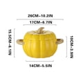 thumbnail image 2 of Home and Kitchen Qwtwty Halloween Ceramic Soup Pot with Lid Pumpkin Double Ear Soup Bowl, 2 of 8