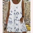 thumbnail image 1 of DPTALR Women's Spring/Summer Round Neck Lace Patchwork Printed Loose Sleeveless Dress, 1 of 3