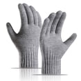 thumbnail image 1 of Guantes de punto cálidos acolchados de terciopelo para invierno, de lana de alpaca, suaves y cómodos para exteriores y con pantalla táctil, 1 of 2