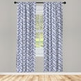 thumbnail image 5 of Ambesonne Nautical Window Curtains, Hand Drawn Fish Bubbles, Each 28" W x 63" L, Violet Blue and White, 5 of 5