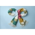 thumbnail image 4 of Time and Tru Women's Blanket Scarf with Fringe Accents, One Size, Dark Green Lime, Adult, Solid Pattern, 4 of 4