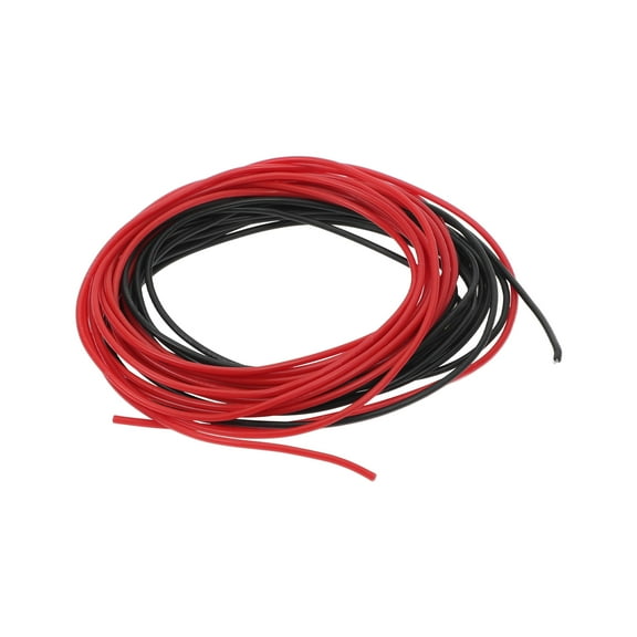 Unique Bargains 1 Set 24AWG Universal Ground Wire Car Radio, Automotive, Car speakers Power Wire Fully Insulated& Soft Touch Jacket TC Black,Red 10FT Black 10FT Red