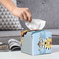 thumbnail image 6 of Naloa Giraffe Come Out From Zipper Tissue Box CoverLeather Tissue Holder Square Facial Tissue Case Facial Paper Organizer Dispenser for Bathroom, Vanity Countertop, Tabletop, Car, 6 of 8