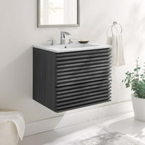 Modway Render 24" Wall-Mount Bathroom Vanity in Charcoal White