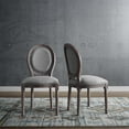 thumbnail image 2 of Industrial Country Cottage Farm Beach House Dining Kitchen Room Side Chair, Set of Two, Fabric Wood, Light Grey Gray, 2 of 6