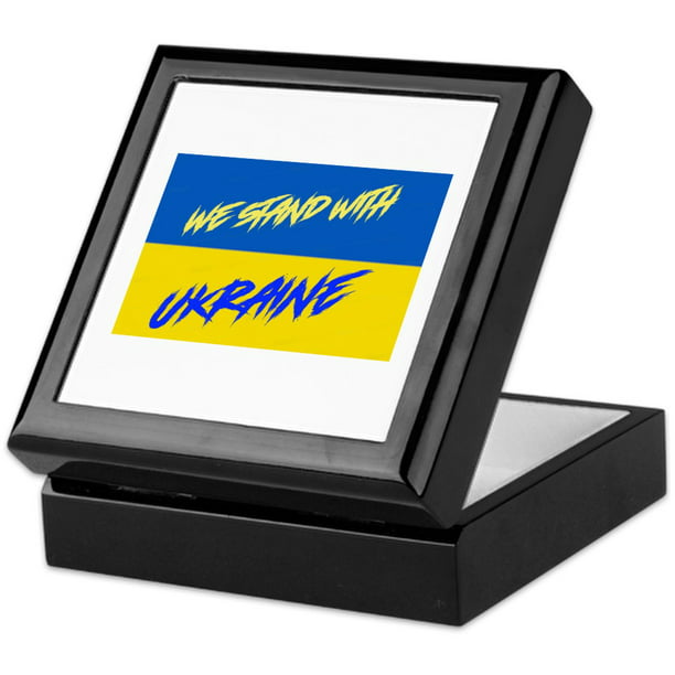 CafePress - We Stand With Ukraine - Keepsake Box, Finished Hardwood Jewelry  Box, Velvet Lined Memento Box