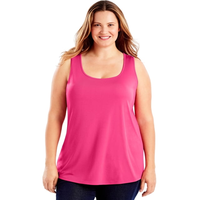 Just My Size Débardeur Col Rond Cool DRI pour Femmes, 2X, Fuchsia Vif