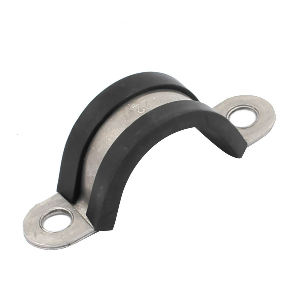 22mm Dia Rubber Lined U Shaped Stainless Steel Pipe Clips Hose Tube