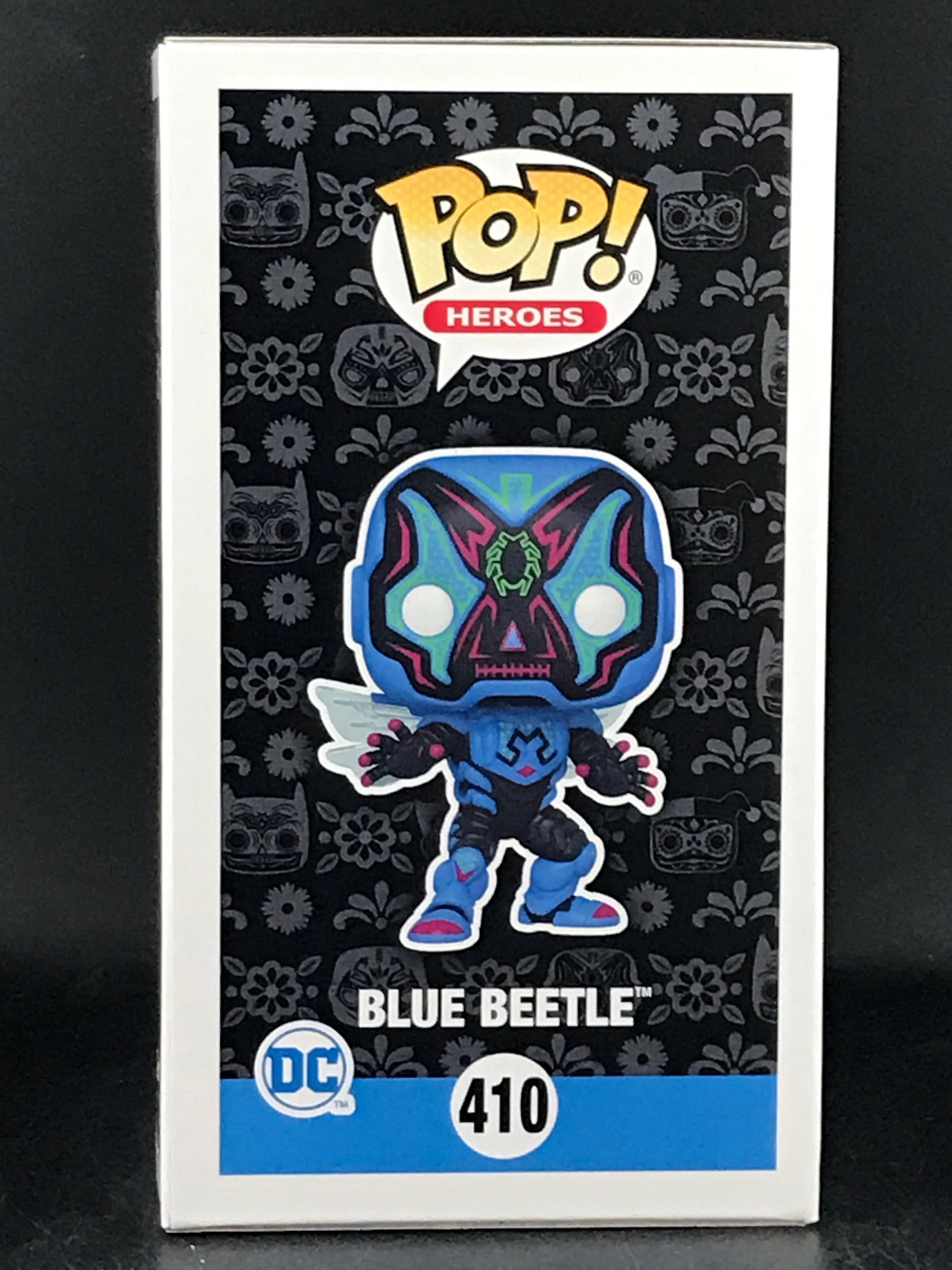 Figurine Funko Pop! Heroes : Blue Beetle (Dia De Los DC) - Vinyle 9,5 Cm - Collection DC Comics - Idée Cadeau Pour Fans - 8