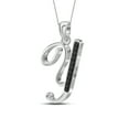 thumbnail image 3 of JewelersClub Black Diamond Accent Sterling Silver A TO Z Initial Pendant, 18", 3 of 4
