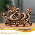 thumbnail image 2 of 2024 Feng Shui Dragón Estatua Resina Atraer Riqueza Modelo para El (S Marrón Oscuro), 2 of 9