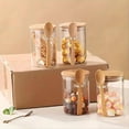 thumbnail image 5 of Transparent Glass Candy Jar with Sealed Bamboo Lid and Spoon, 5 of 5