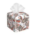 thumbnail image 1 of Fotbe Paisley Floral Porta Pañuelos Decorativo de Cuero, Caja Cuadrada Moderna para Pañuelos Faciales, Organizador y Dispensador 5x5x5'', 1 of 7