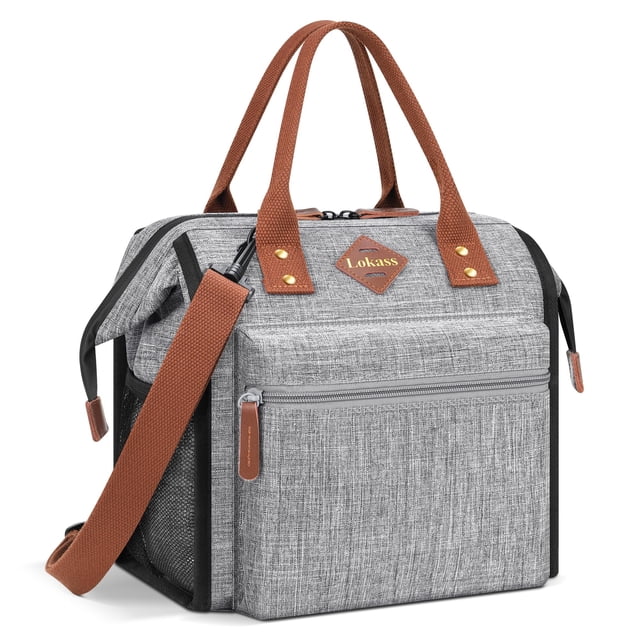 Bolsa Térmica para Almuerzo LOKASS, Aislante y Antifugas, Gris