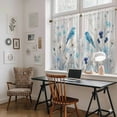 thumbnail image 5 of Blue Flowers Kitchen Curtains 45 Inch Length, Spring Birds Rustic Floral Pastoral Plants Tiers Curtains for Bathroom Bedroom Cafe, Light Filtering Small Window Treatment Drapes 2 Panels 42"Wx45"L, 5 of 8
