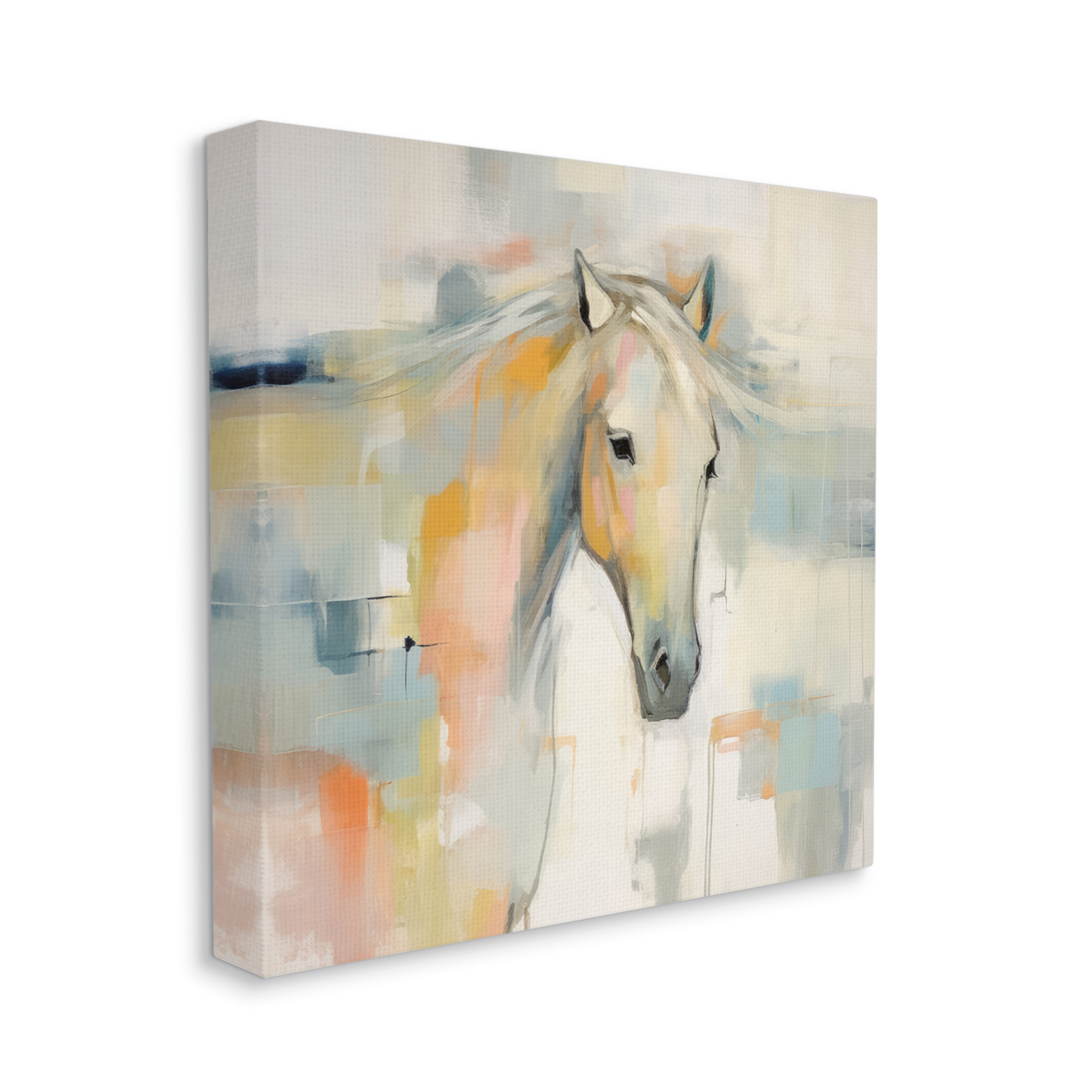Stupell Industries Pastel Horse Painting Animals & Insects Painting Gallery Wrapped Canvas Art Print Wall Art, 24 x 24