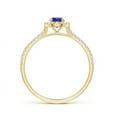 thumbnail image 2 of ANGARA Natural Floating Tanzanite Halo Ring with Diamond Accents in 14K Yellow Gold for Women (Size-4mm) | December Birthstone, Birthday, Anniversary, Jewelry Gift for Women | Natural Tanzanite Ring, 2 of 9