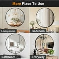 thumbnail image 5 of Lumora 30"x30" Round Wall Bathroom Mirror Wall-mounted Mirror with Aluminum Frame,Black, 5 of 6