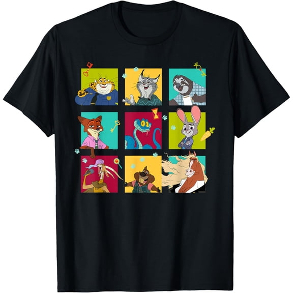 Zoo-topiaS Characters T-Shirt Crew Neck Short Sleeve T-Shirt for Adults