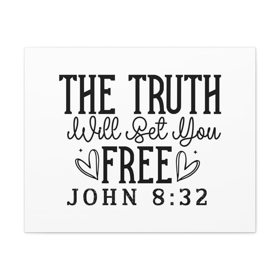 Scripture Walls John 8:32 The Truth Will Set You Free Bible Verse Canvas Christian Wall Art Ready to Hang Unframed