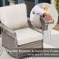 thumbnail image 4 of Yeahumalia Outdoor Patio Swivel Glider Chair Set of 2, All-Weather Rattan Swivel Rocking Lounge Chair with Removable Beige Cushions for Porch Balcony Backyard, Grey Wicker, 4 of 7
