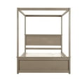 thumbnail image 5 of Wood Canopy Bed With Trundle Bed, Full Size Canopy Platform Bed With Support Slats .No Box Spring Needed, Light Brown, 5 of 9