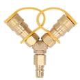 thumbnail image 2 of Y 2 Way Hose Connector Splitter 3/8 Inch Connector Natural Gas Quick Connect Adapter Quick Connect And Disconnect For Grills Patio Heaters Pizza Ovens, 2 of 8