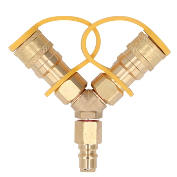 Gas Y Splitter, 1/2 Inch 2 Way Grill Connector Long Life Span For Fire Pits For Patio Heaters