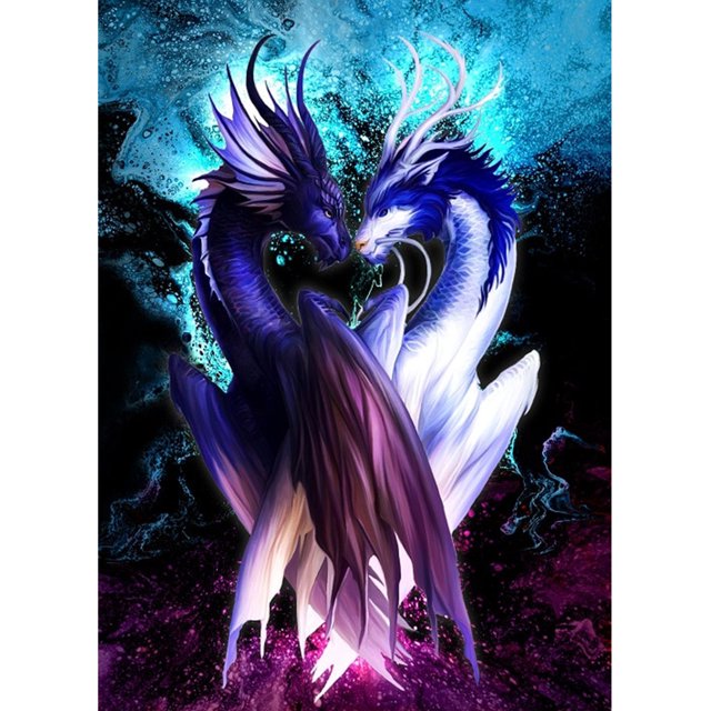 Wdftyju Pintura de dragón DIY por números, obra de arte pintada a mano acrílica sin marco, decoración de pared Wdftyju 4xt7qy6tq1eg1de5