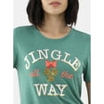 thumbnail image 2 of Fashion forward casual seasonal graphic t-shirt, branded Holiday Time, Ladies Christmas Tee, Sizes Small - 3XL, Graphic design titled-ALL THE WAY, 2 of 5