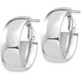 thumbnail image 2 of 14k White Gold High Polished 10mm Omega Back Oval Hoop Earrings - 25.7mm, 2 of 6