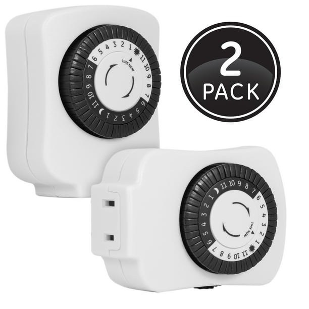 GE 24Hour Basic Indoor PlugIn Mechanical Timers, 2pack, 15417