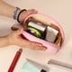 thumbnail image 2 of Bolsa de maquillaje de media luna, pequeña bolsa de belleza cosmética de media luna para monedero, práctico organizador de bolsas de cosméticos para mujeres, rosa beige, 2 of 8