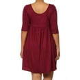 thumbnail image 4 of Women's Plus Size Babydoll Tunic Top Dress 3/4 Sleeves Scoop Neck, 4 of 5