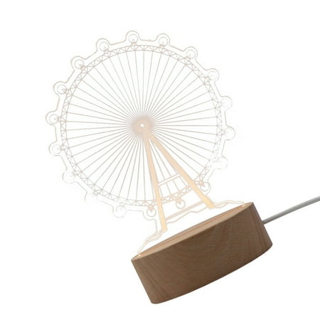 

1Pc Ferris Wheel Shape Night Light Bedroom Night Lamp LED Acrylic Bedside Lamp