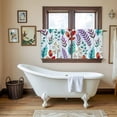 thumbnail image 4 of Spring Leaves Tier Curtains 36 Inch Length, Watercolor Leaf Botanical Nature Light Blue Cafe Short Curtains for Bathroom Over Sink, Small Kitchen Curtain Light Filtering Drapes 2 Panels 27.5"Wx36"L, 4 of 8