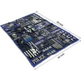 thumbnail image 5 of Police Blanket Flannel Throw Blanket Retirement for Dad Husband Son Boyfriend Snuggle Portable All Seasons Super Soft Bed Sofa Couch Foldable Unisex 100x130 Blue 40x50, 5 of 6