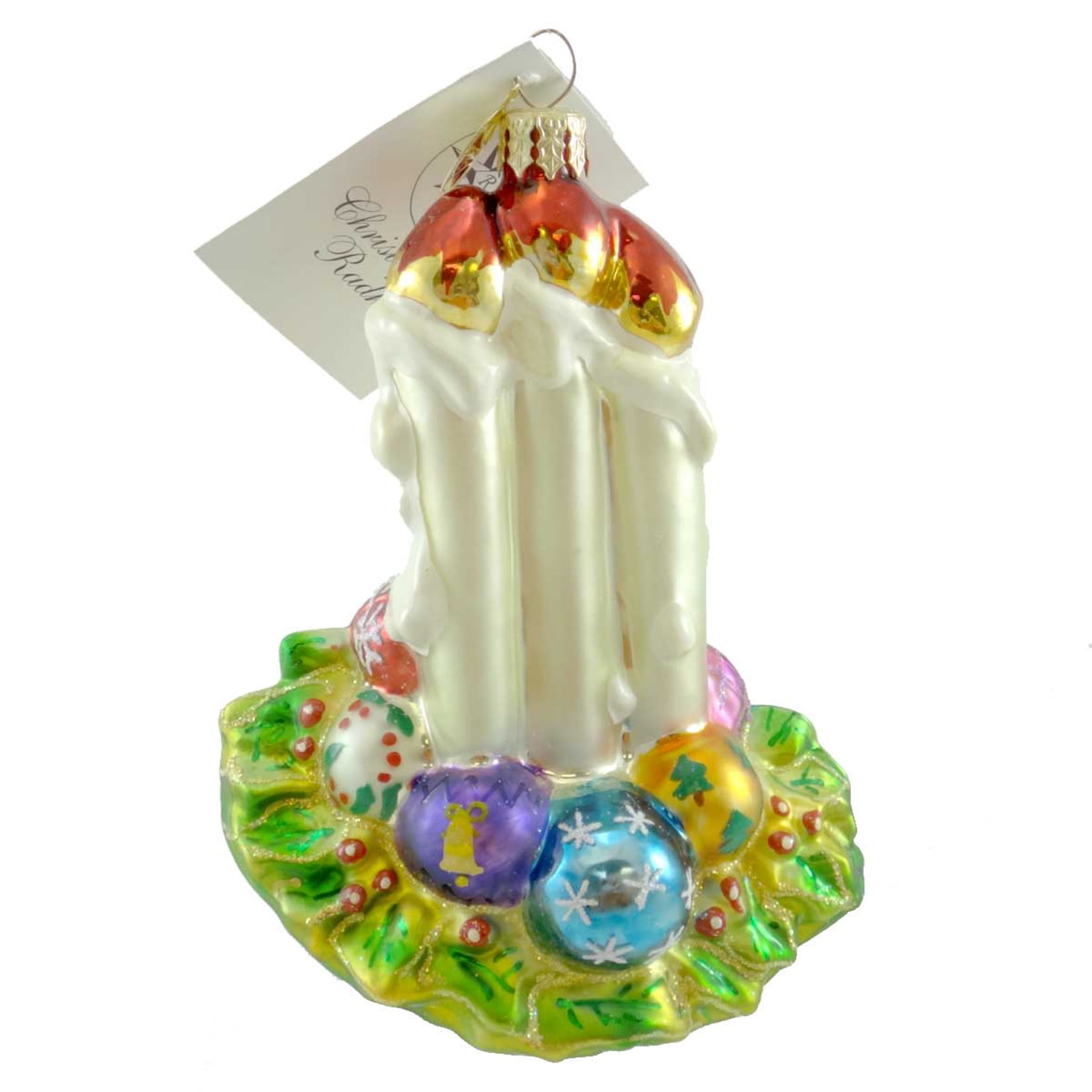 Christopher Radko HOLIDAY CENTERPIECE Glass Ornament Candle Christmas