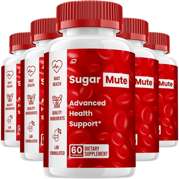 Sugar Mute Capsules – SugarMute Natural Blend Glycogen Support, 5 Pack, 300 Capsules