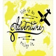 thumbnail image 3 of Ambesonne Adventure Duvet Cover Sets, World Map Airplane, 2-King, Yellow Black, 3 of 3