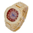 thumbnail image 2 of Bling-ed Out Oblong Metal Mens Color on Blast Watch - 8475Color (ST10235SDR# Gold Blood Red), 2 of 3