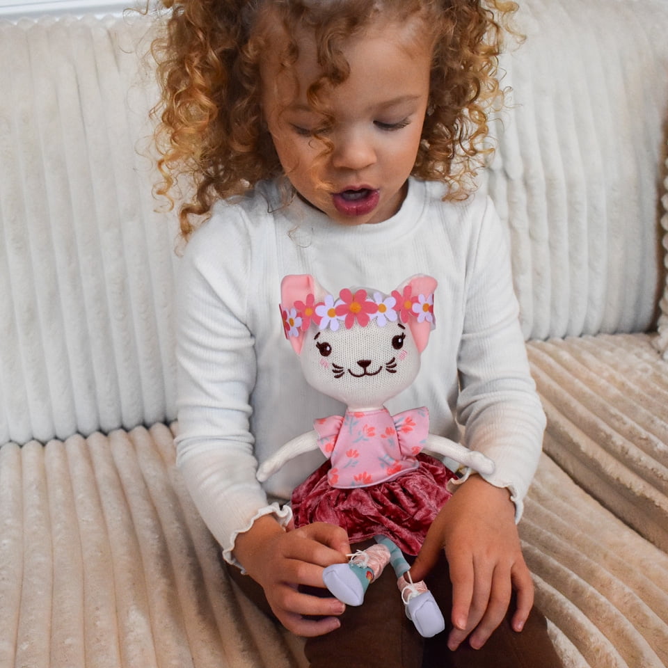 Hopscotch Lane 13-inch Soft Bodied Floppy Doll - Cleo, Brown-Eyed Doll, Children Ages 0+ Months