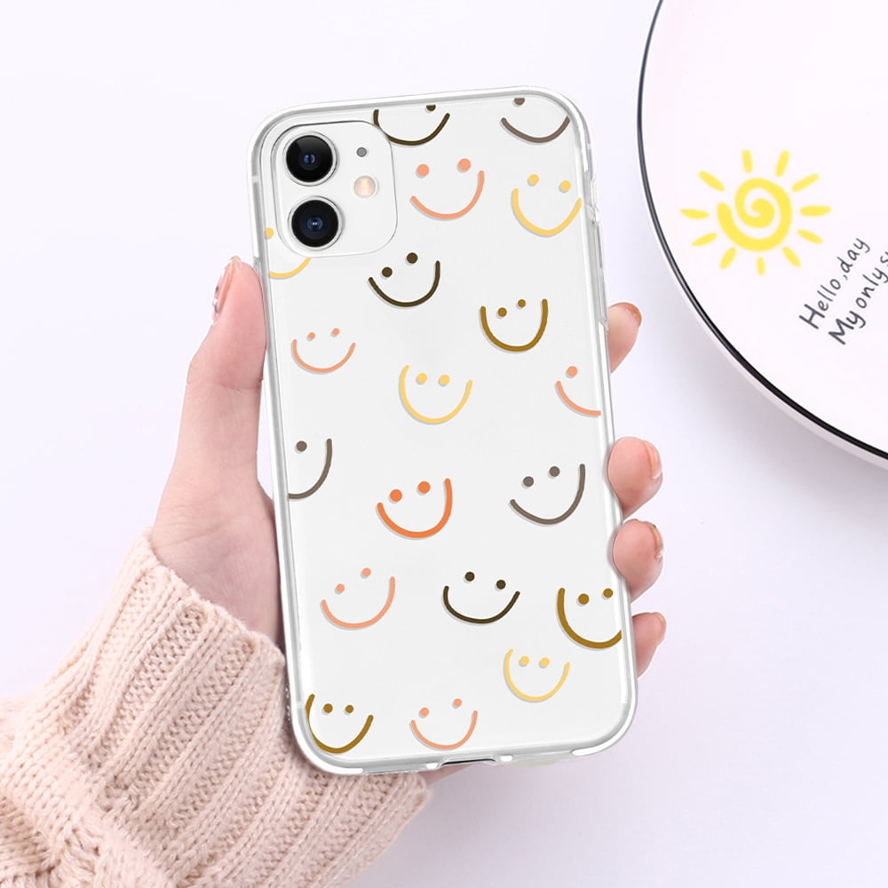 MINSCOSE Compatible with iPhone 12 Clear Case, Colorful