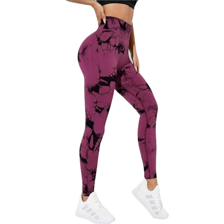  JJ yyds Butt Lift Skin Tight for Women Tummy Control Yoga  Leggings High Waist Running Pants Workout Tights Woman (Color :  Pant-Purple, Size : Small) : ביגוד, נעליים ותכשיטים