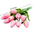 thumbnail image 5 of SMKE 10-Pack Artificial Tulip Stems 13.8",Realistic Latex Light Pink,Faux Bouquet Lifelike PU,No Wilt Table Decor,Kitchen Office Centerpiece, 5 of 6