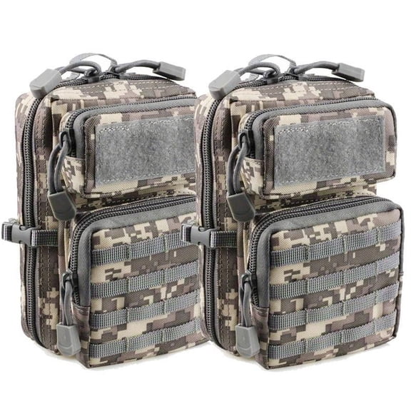 Durable 2-pack MOLLE multi-functional compact design EDC bags, hiking waist packs