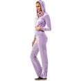 thumbnail image 2 of Vertigo Paris Women's Logo Velour Lounge Tracksuit Jog Set - Purple - Medium, 2 of 5