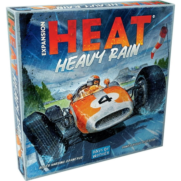 Days of Wonder - Heat - Pedal to the Metal: Heavy Rain - Expansion - Heat - Pedal to the Metal Base Game Required - Strategy and Racing Boardgame Expansion - For Ages 10+ - 1 to 7 Players - 45 to 60 M