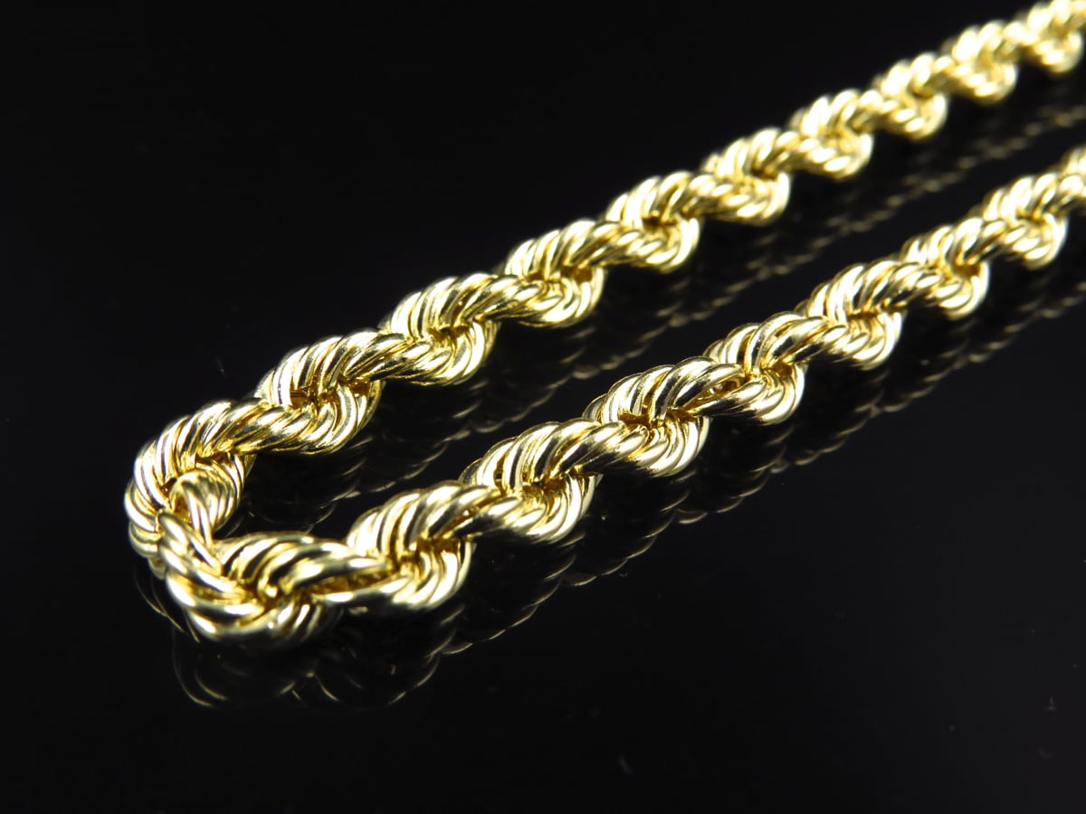 Hollow Rope Chain 5.0 MM in 10K Yellow Gold Length Necklace 20" by Jewelry Unlimited
