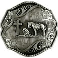 thumbnail image 1 of Moranse Religion Cross Cowboy Kneeling Prayer And Horse Design Belt Buckles, 1 of 6